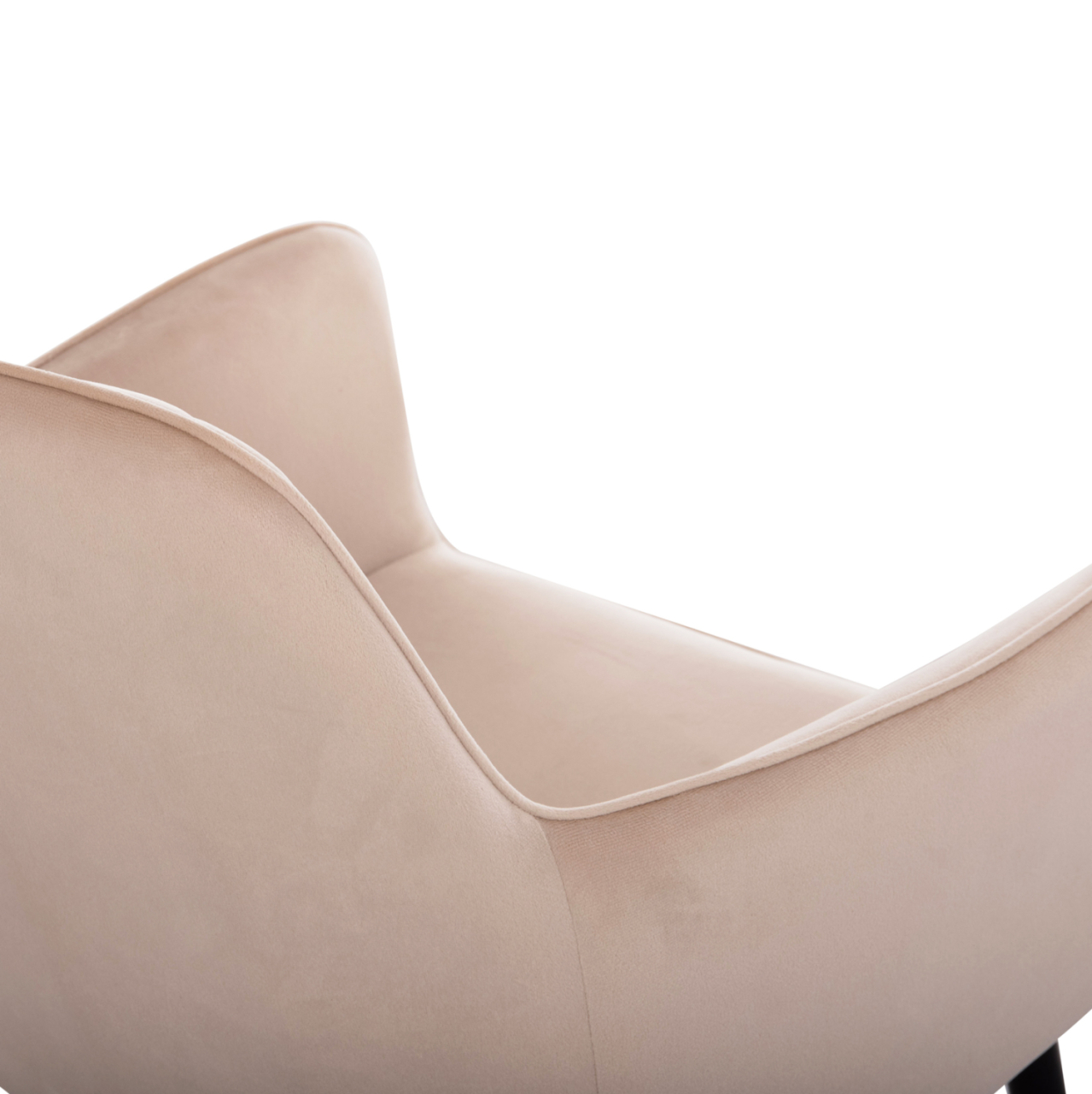 DINING ARMCHAIR LATRELL HM8582.05 ECRU VELVET and BLACK METAL LEGS 54x57x84Hcm. [10]