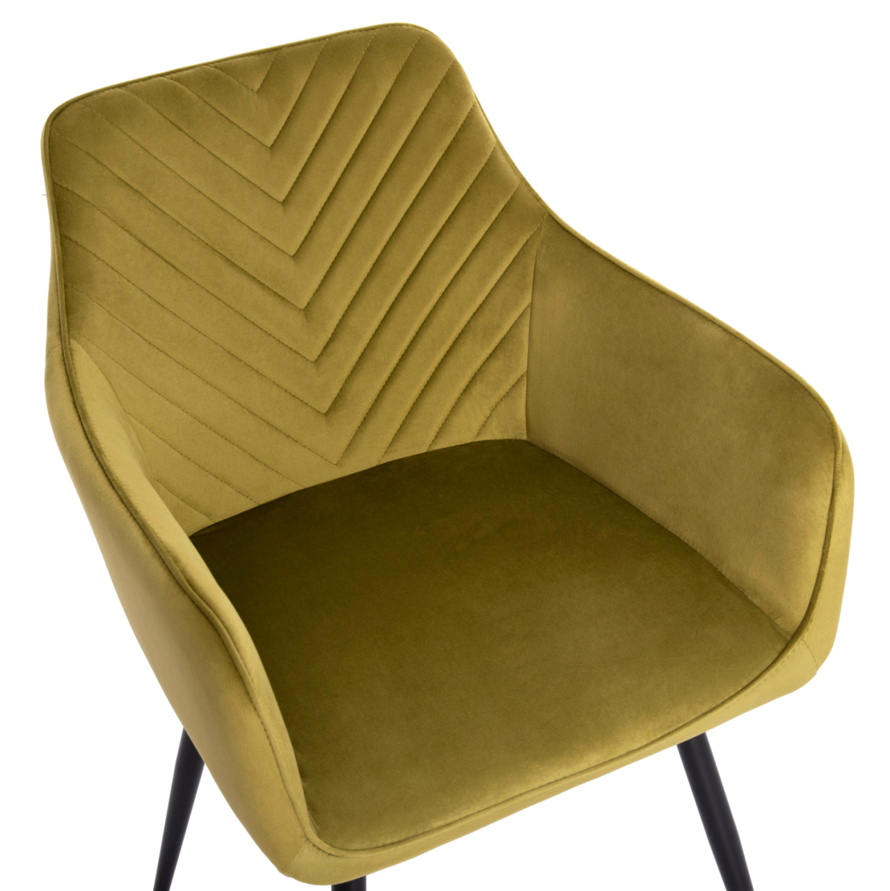 DINING ARMCHAIR LATRELL HM8582.07 OLIVE GREEN VELVET and BLACK METAL LEGS 55x57x84Hcm. [7]