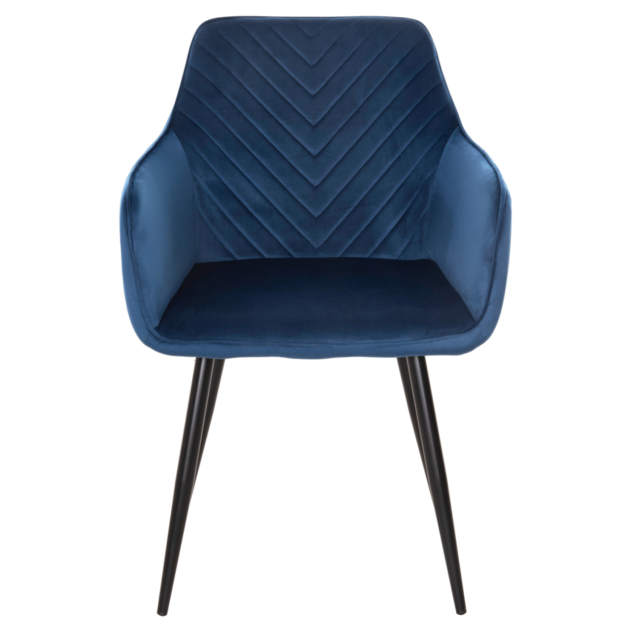 DINING ARMCHAIR LATRELL HM8582.08 BLUE VELVET and BLACK METAL LEGS 57x56x84Hcm. [3]