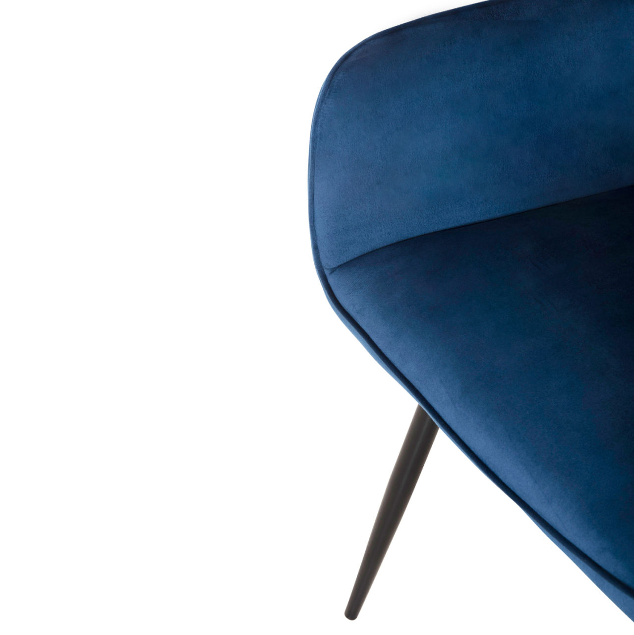 DINING ARMCHAIR LATRELL HM8582.08 BLUE VELVET and BLACK METAL LEGS 57x56x84Hcm. [9]