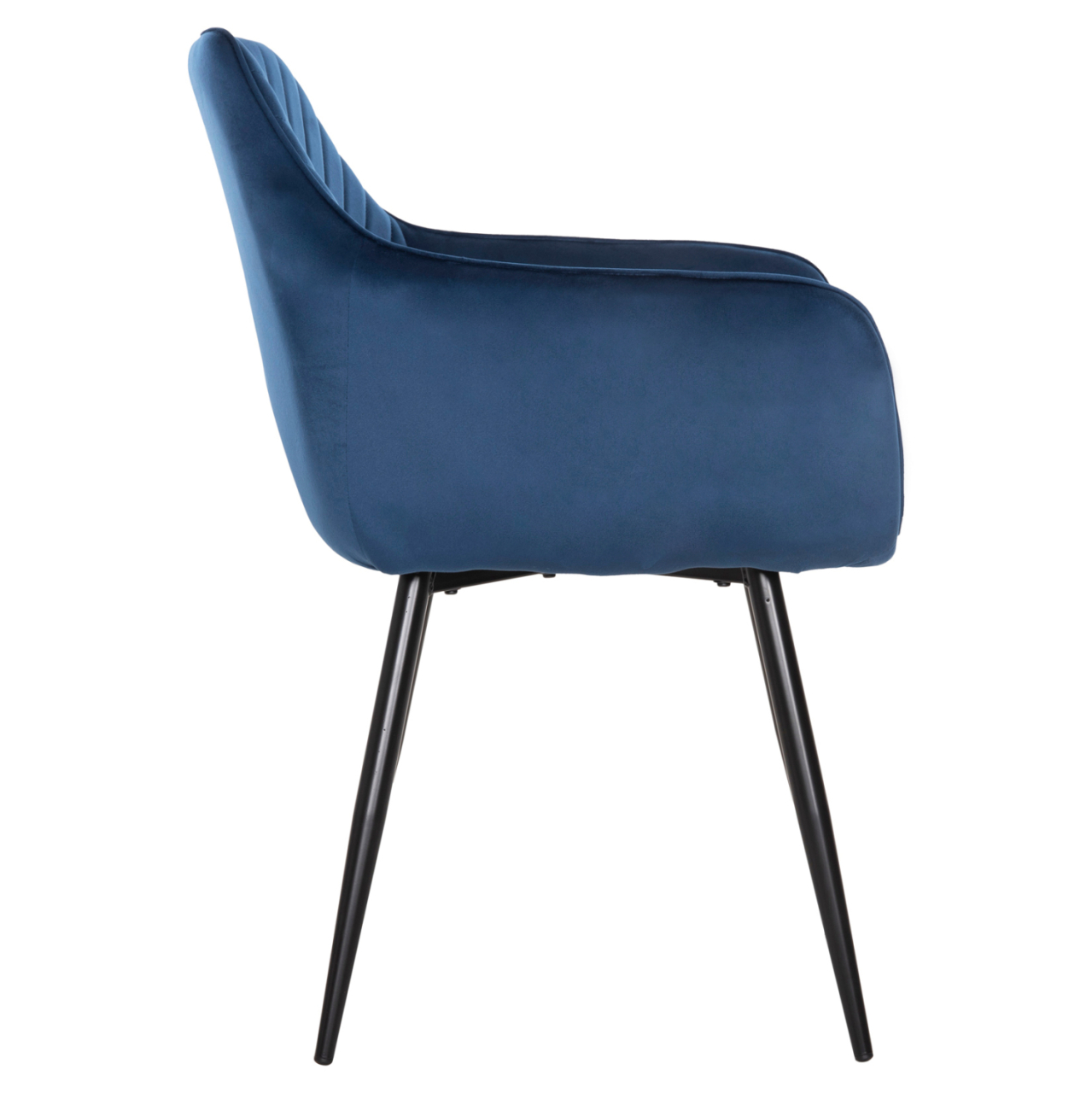 DINING ARMCHAIR LATRELL HM8582.08 BLUE VELVET and BLACK METAL LEGS 57x56x84Hcm. [4]
