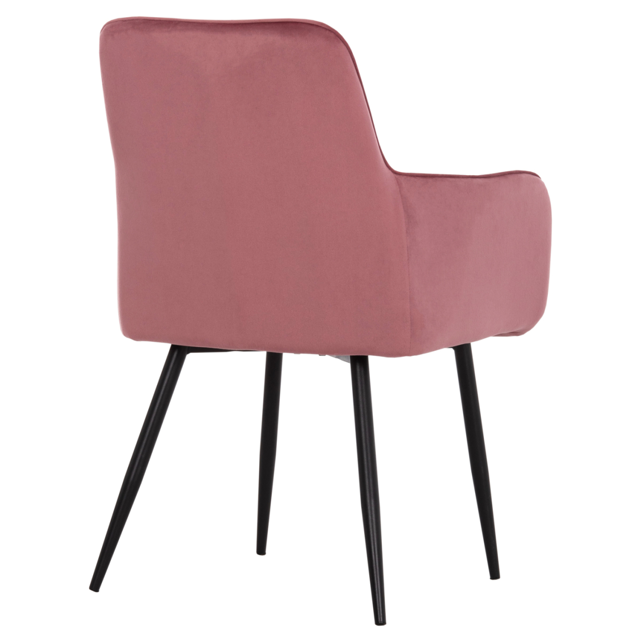 DINING ARMCHAIR LATRELL HM8582.12 DUSTY PINK VELVET and BLACK METAL LEGS 54x57x84Hcm. [5]