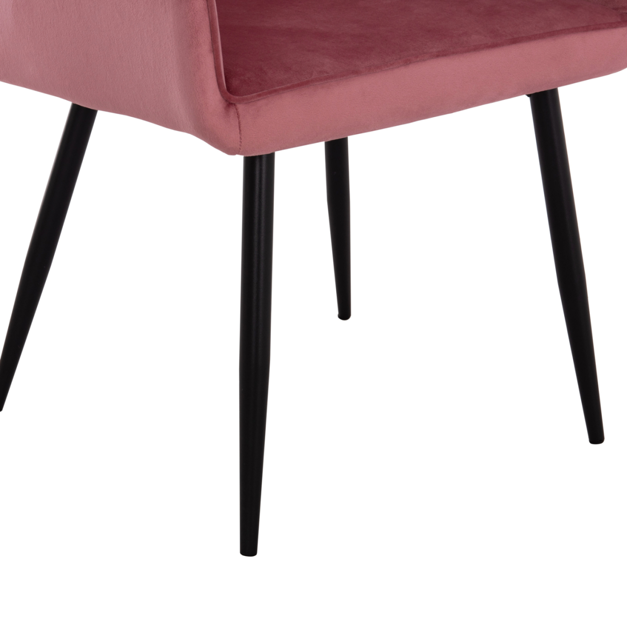 DINING ARMCHAIR LATRELL HM8582.12 DUSTY PINK VELVET and BLACK METAL LEGS 54x57x84Hcm. [9]