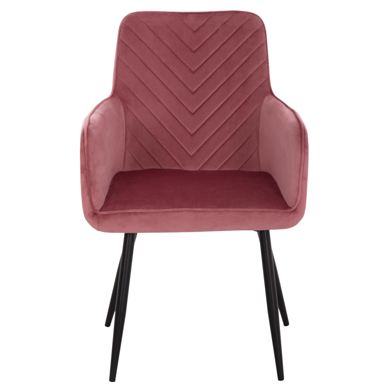 DINING ARMCHAIR LATRELL HM8582.12 DUSTY PINK VELVET and BLACK METAL LEGS 54x57x84Hcm. [3]