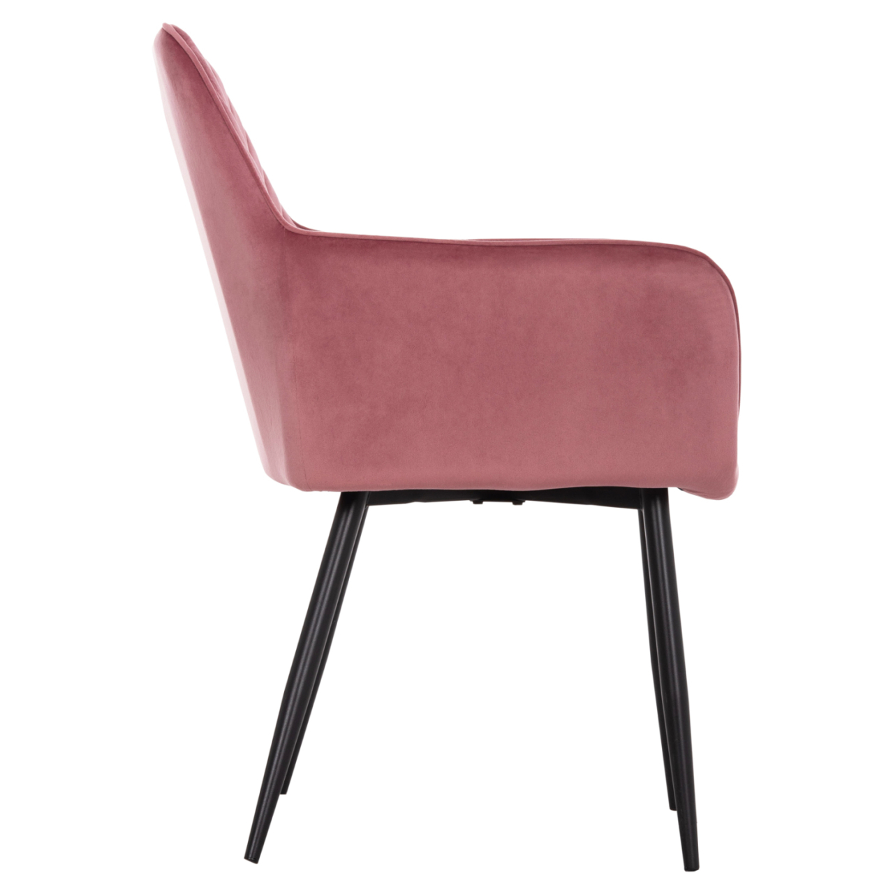 DINING ARMCHAIR LATRELL HM8582.12 DUSTY PINK VELVET and BLACK METAL LEGS 54x57x84Hcm. [4]