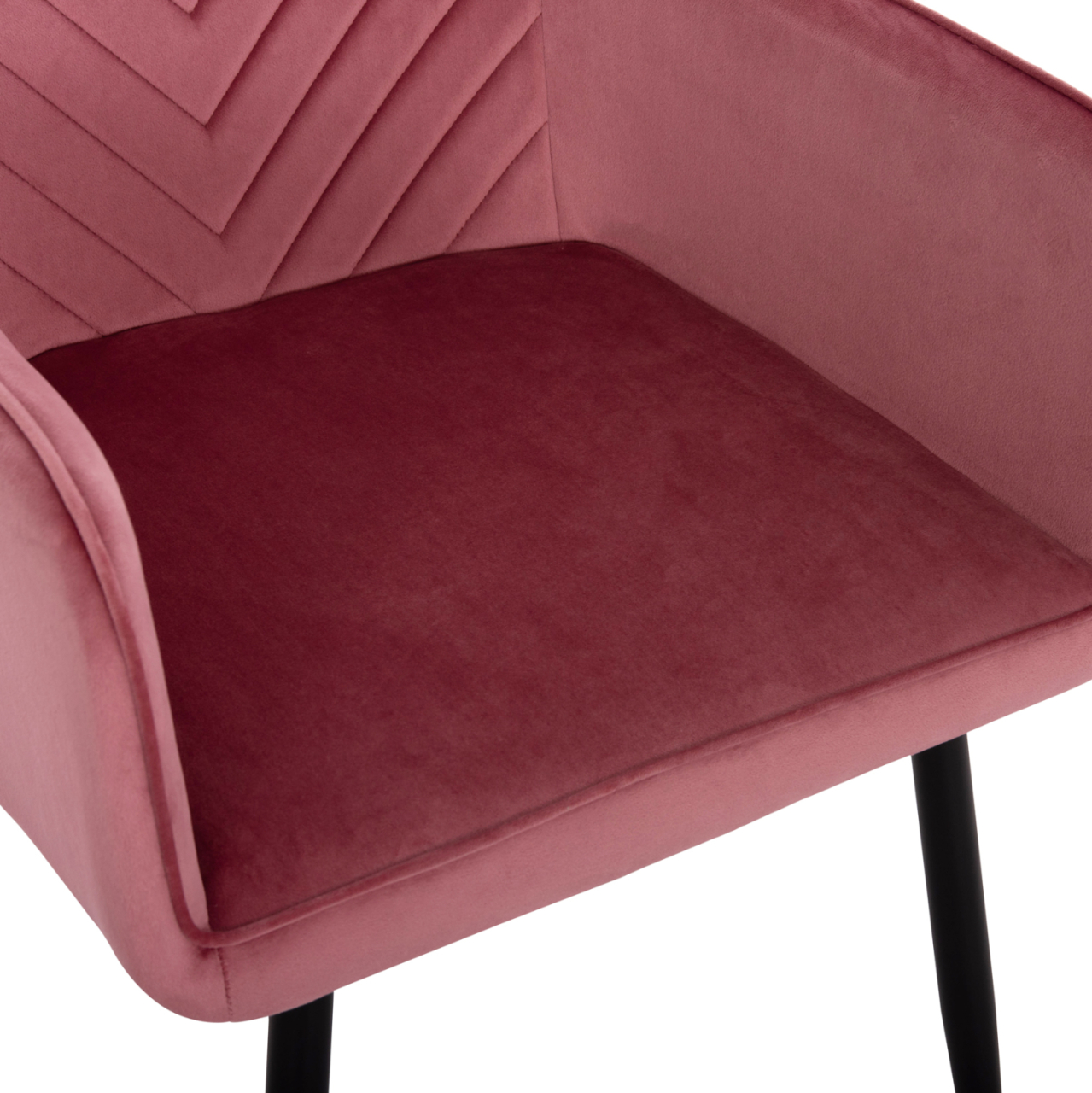 DINING ARMCHAIR LATRELL HM8582.12 DUSTY PINK VELVET and BLACK METAL LEGS 54x57x84Hcm. [8]