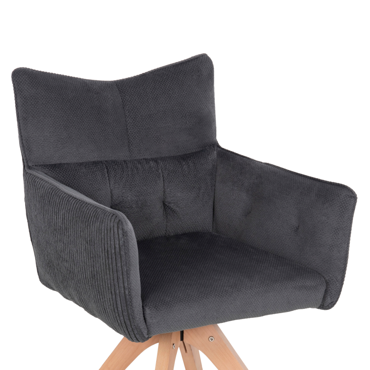 DINING ARMCHAIR QUILL HM9843.03 GREY FABRIC-BEECH WOOD LEGS 61x57,5x91Hcm. [7]