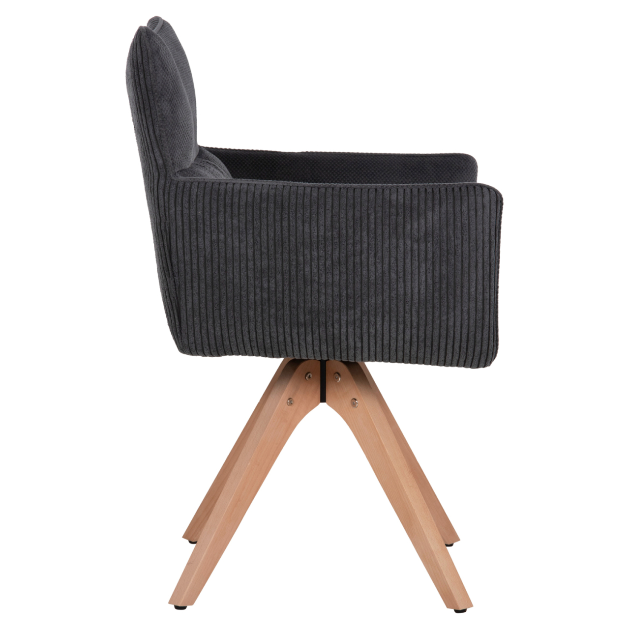 DINING ARMCHAIR QUILL HM9843.03 GREY FABRIC-BEECH WOOD LEGS 61x57,5x91Hcm. [4]