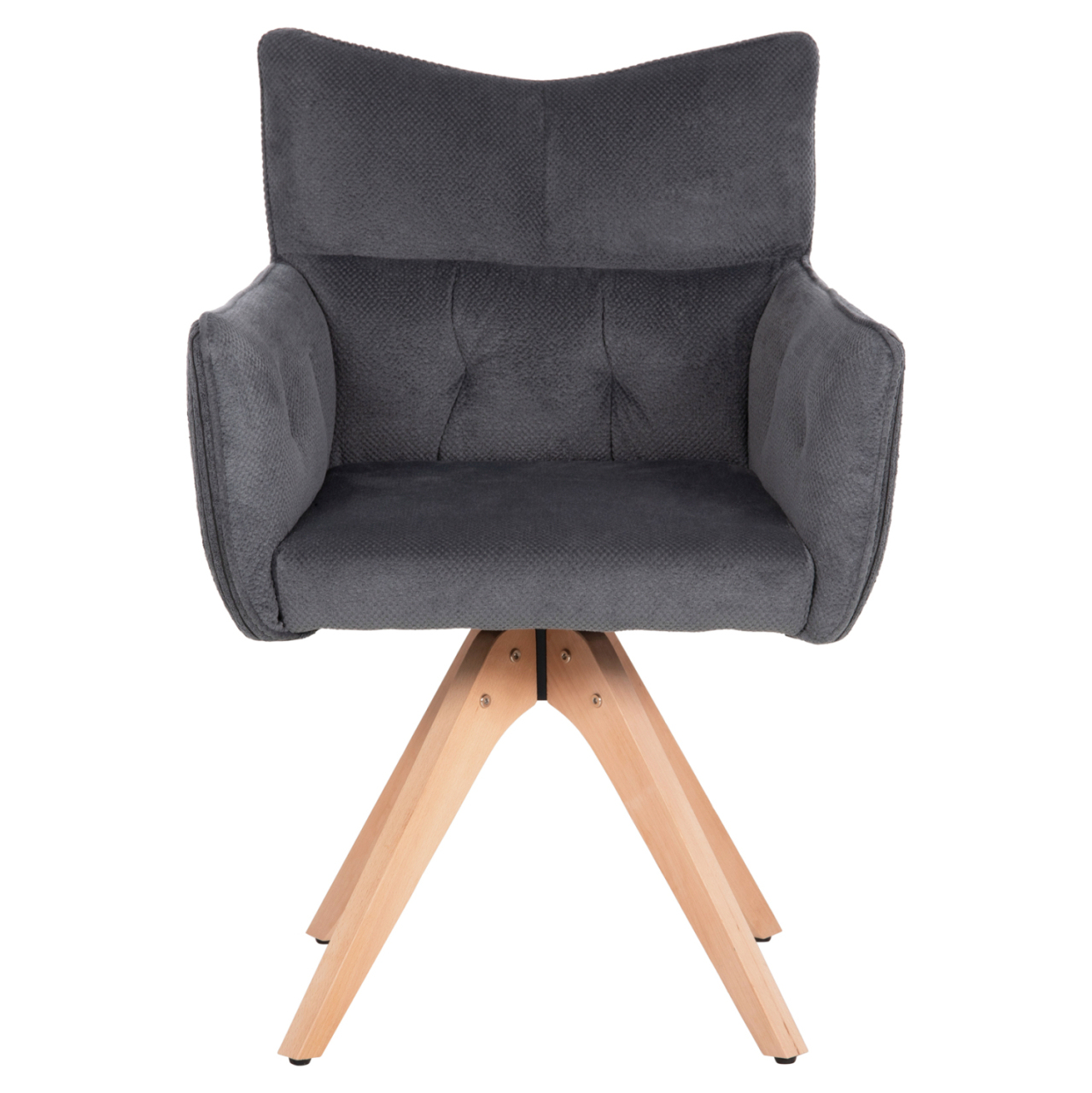 DINING ARMCHAIR QUILL HM9843.03 GREY FABRIC-BEECH WOOD LEGS 61x57,5x91Hcm. [3]