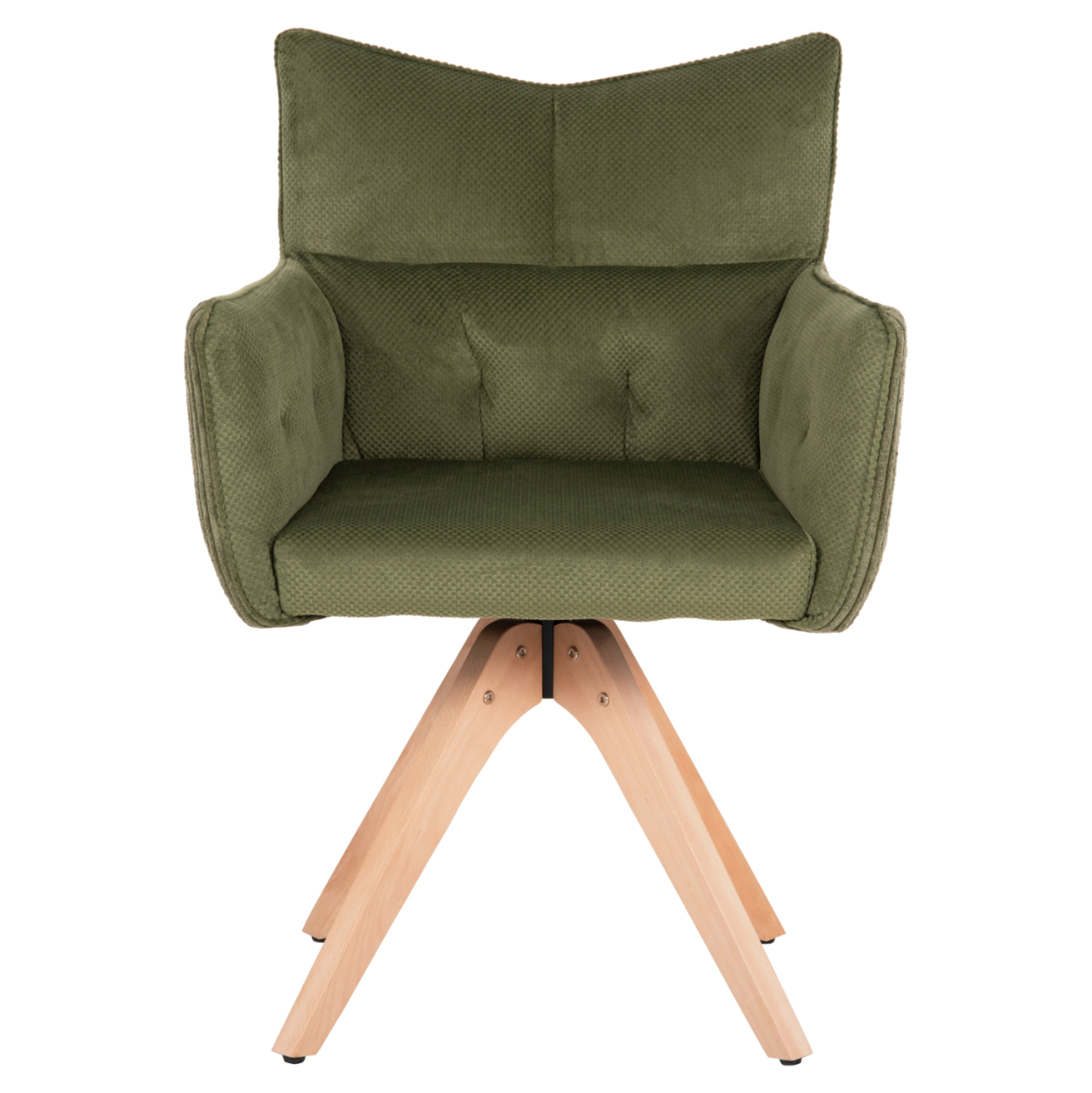DINING ARMCHAIR QUILL HM9843.05 GREEN FABRIC-BEECH WOOD LEGS 61x57,5x91Hcm. [3]