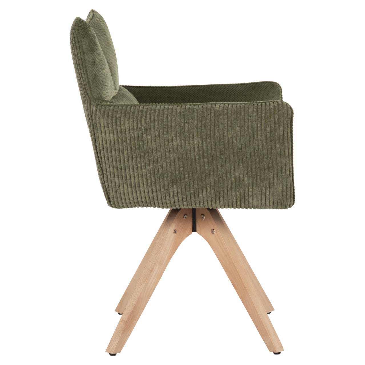 DINING ARMCHAIR QUILL HM9843.05 GREEN FABRIC-BEECH WOOD LEGS 61x57,5x91Hcm. [4]