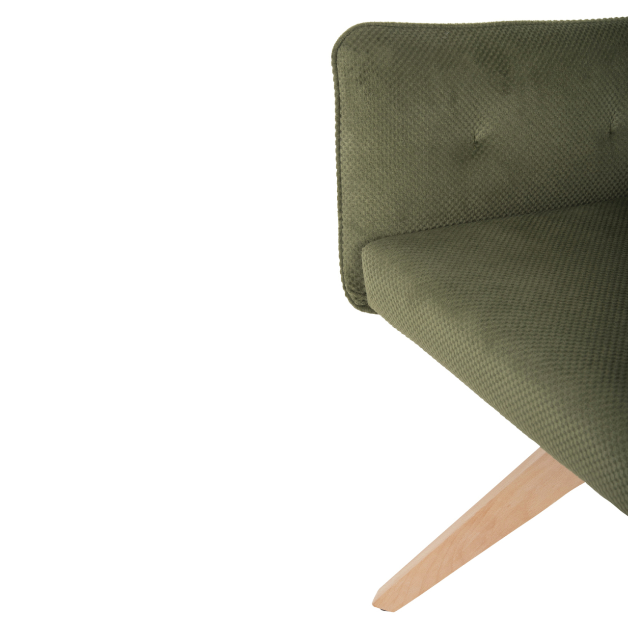 DINING ARMCHAIR QUILL HM9843.05 GREEN FABRIC-BEECH WOOD LEGS 61x57,5x91Hcm. [9]