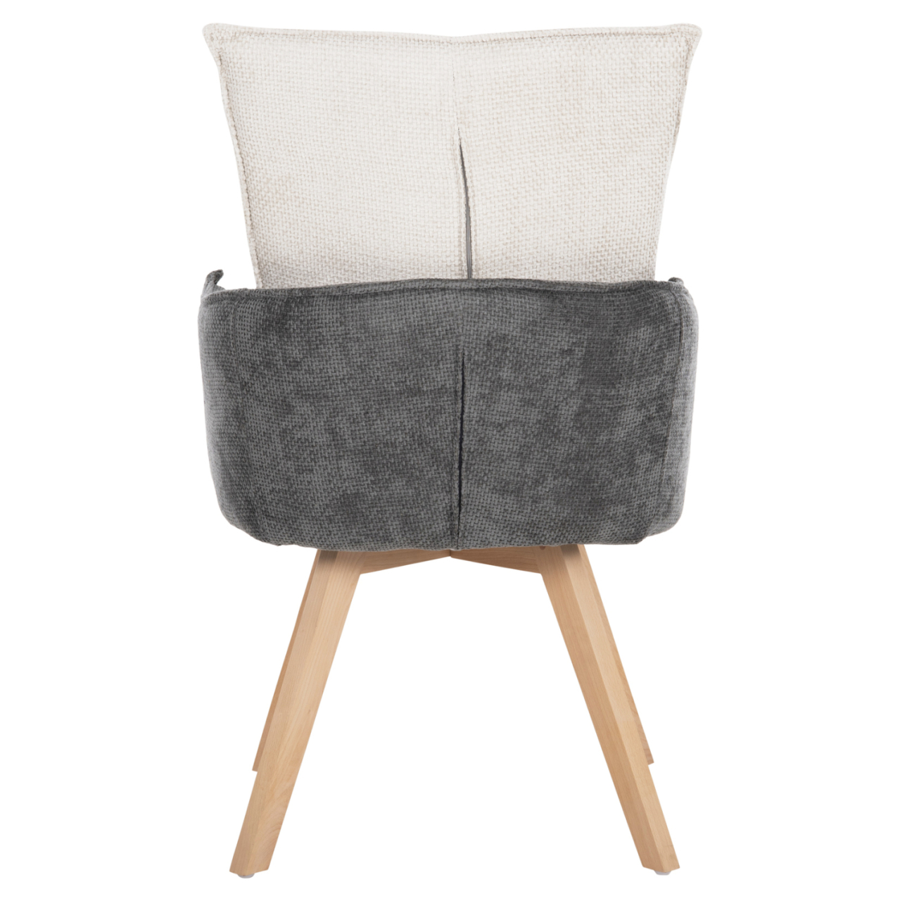 DINING ARMCHAIR REX HM9847.04 BEIGE-GREY FABRIC-BEECH WOOD LEGS 53x60x93Hcm. [6]