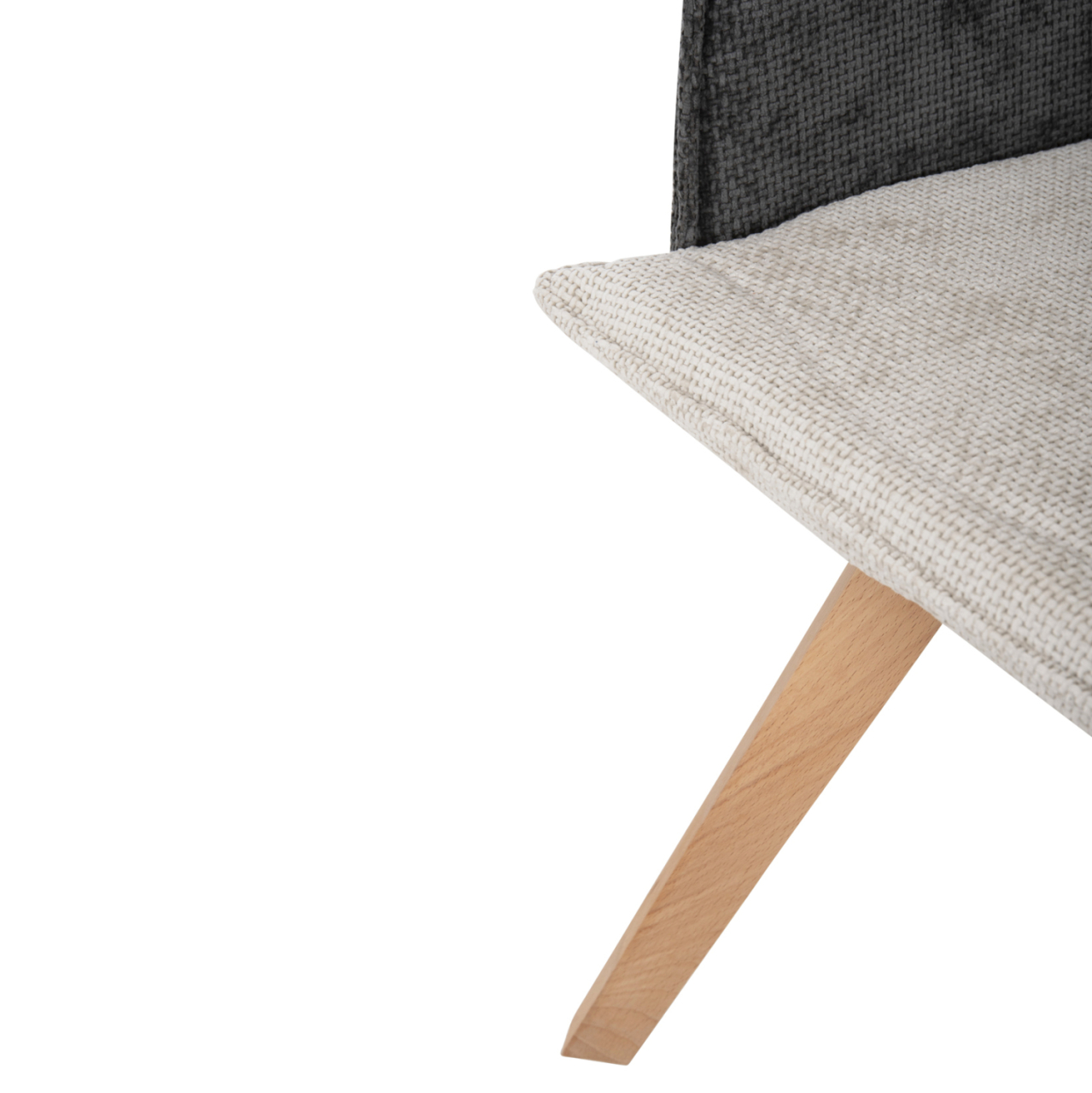 DINING ARMCHAIR REX HM9847.04 BEIGE-GREY FABRIC-BEECH WOOD LEGS 53x60x93Hcm. [9]