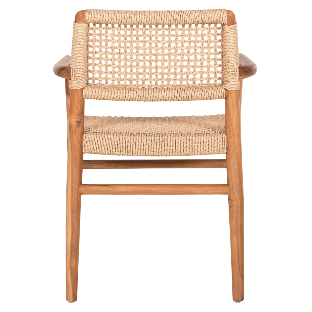 DINING ARMCHAIR ROSCO HM6132 TEAK WOOD IN NATURAL-VIRO ROPE IN BEIGE 56x54,5x78Hcm. [6]