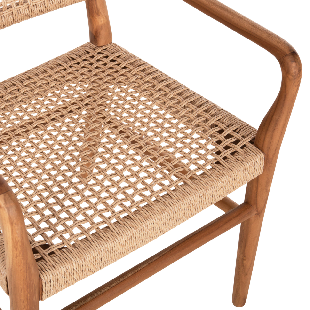 DINING ARMCHAIR ROSCO HM6132 TEAK WOOD IN NATURAL-VIRO ROPE IN BEIGE 56x54,5x78Hcm. [8]