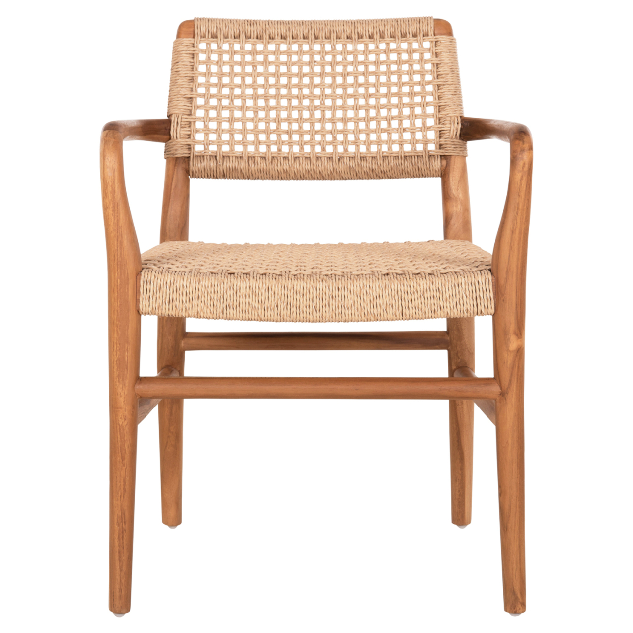 DINING ARMCHAIR ROSCO HM6132 TEAK WOOD IN NATURAL-VIRO ROPE IN BEIGE 56x54,5x78Hcm. [3]