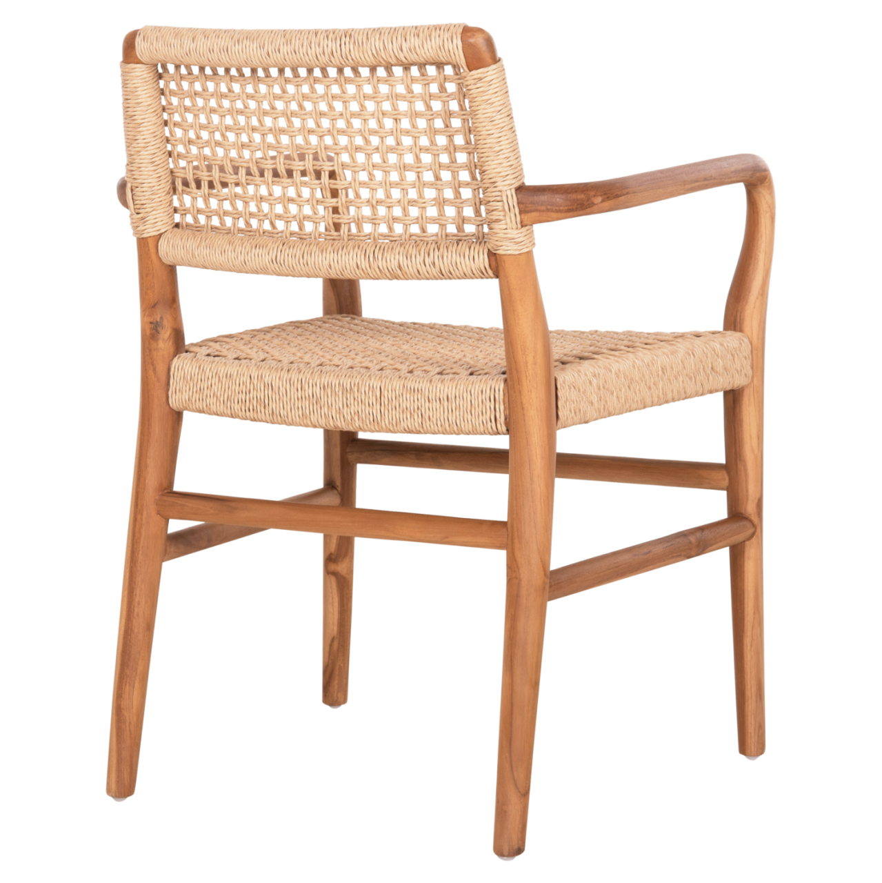 DINING ARMCHAIR ROSCO HM6132 TEAK WOOD IN NATURAL-VIRO ROPE IN BEIGE 56x54,5x78Hcm. [5]