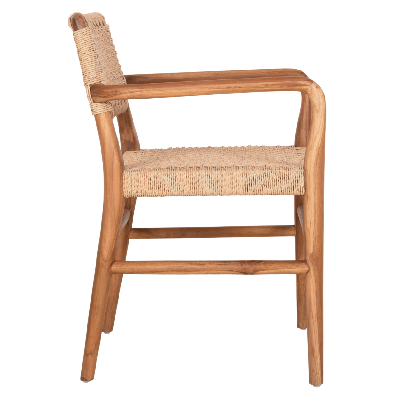 DINING ARMCHAIR ROSCO HM6132 TEAK WOOD IN NATURAL-VIRO ROPE IN BEIGE 56x54,5x78Hcm. [4]