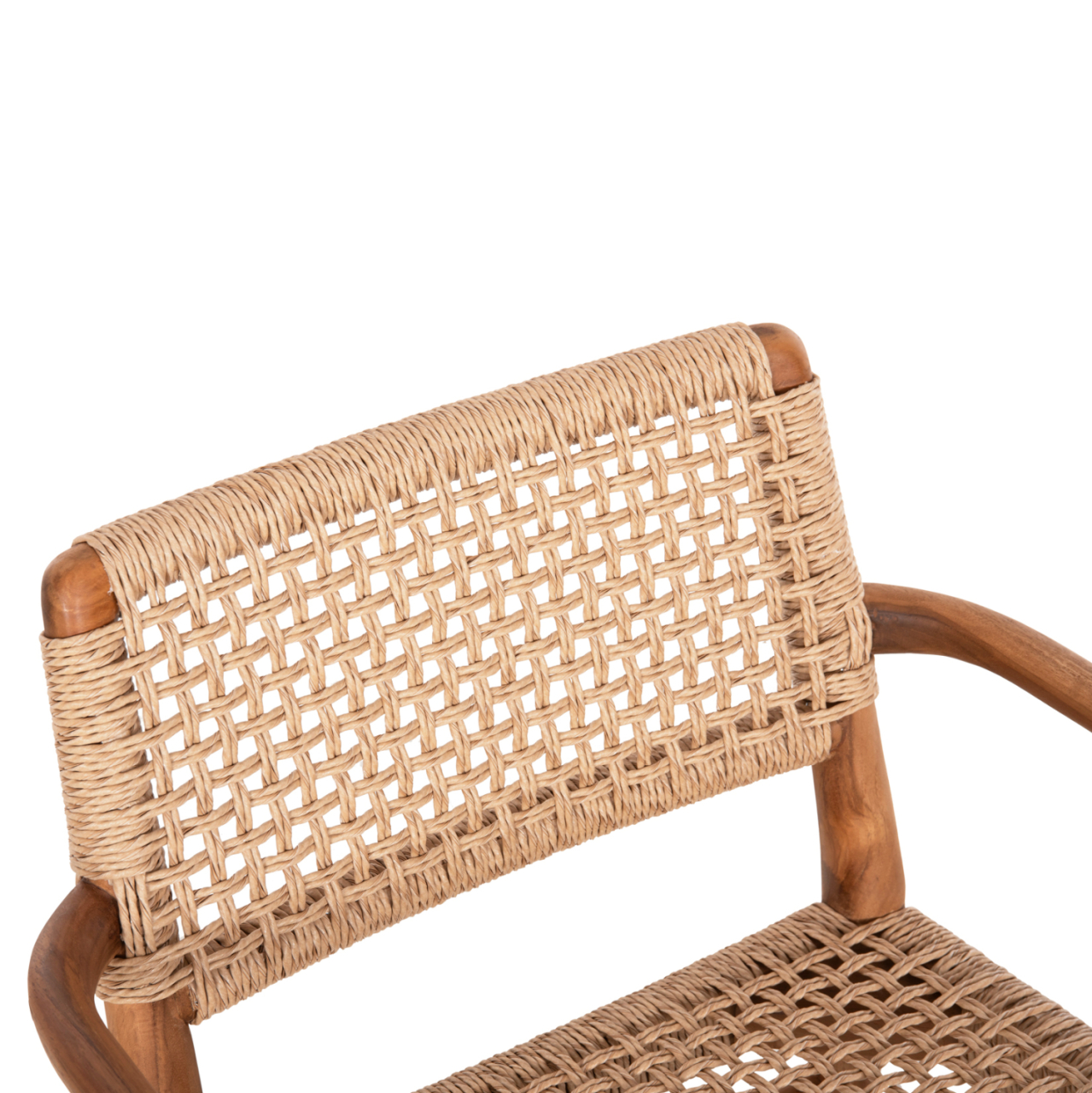 DINING ARMCHAIR ROSCO HM6132 TEAK WOOD IN NATURAL-VIRO ROPE IN BEIGE 56x54,5x78Hcm. [7]
