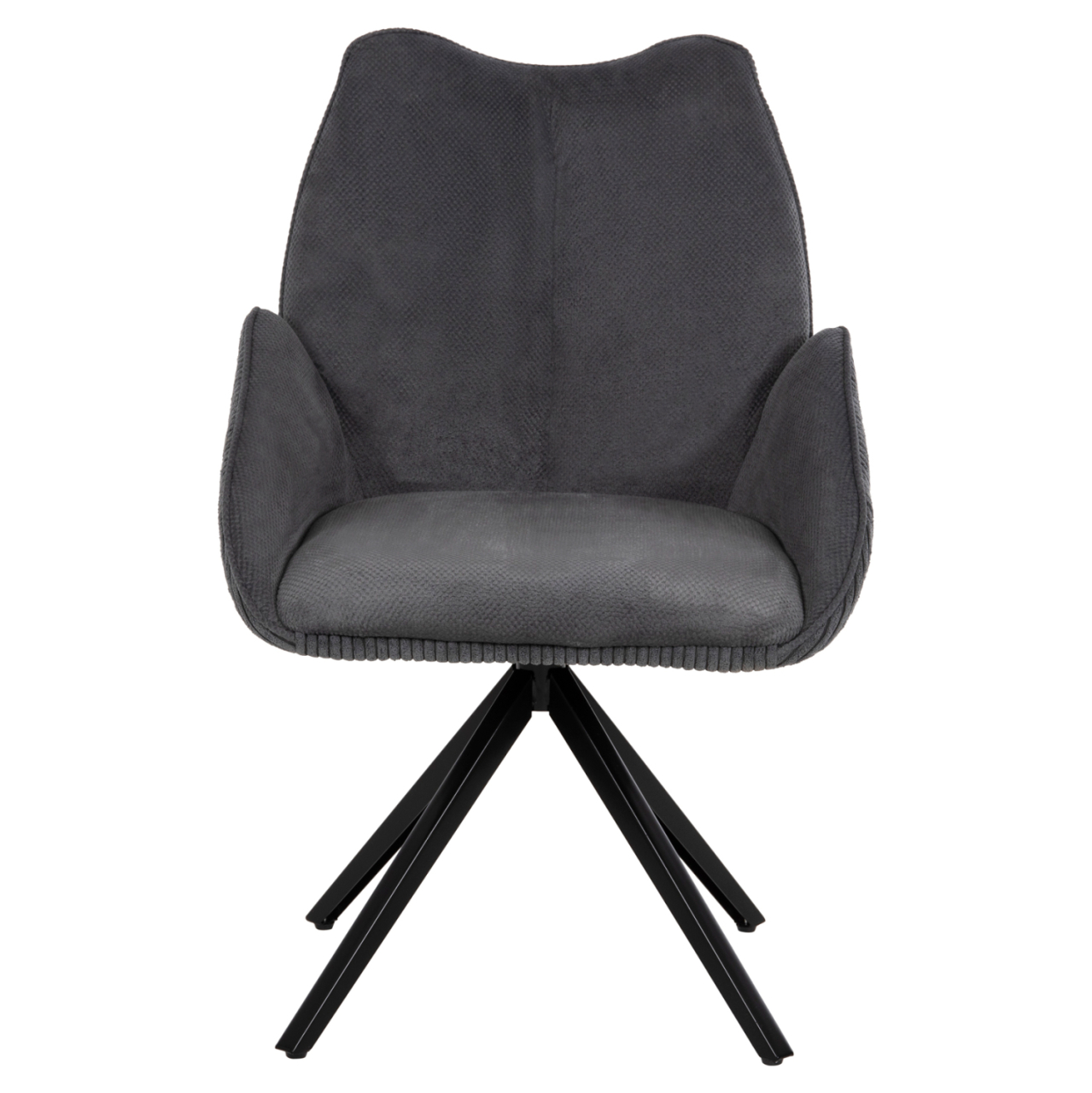 DINING ARMCHAIR SHAI HM9844.03 GREY FABRIC-BLACK METAL BASE 61x63x93Hcm. [3]