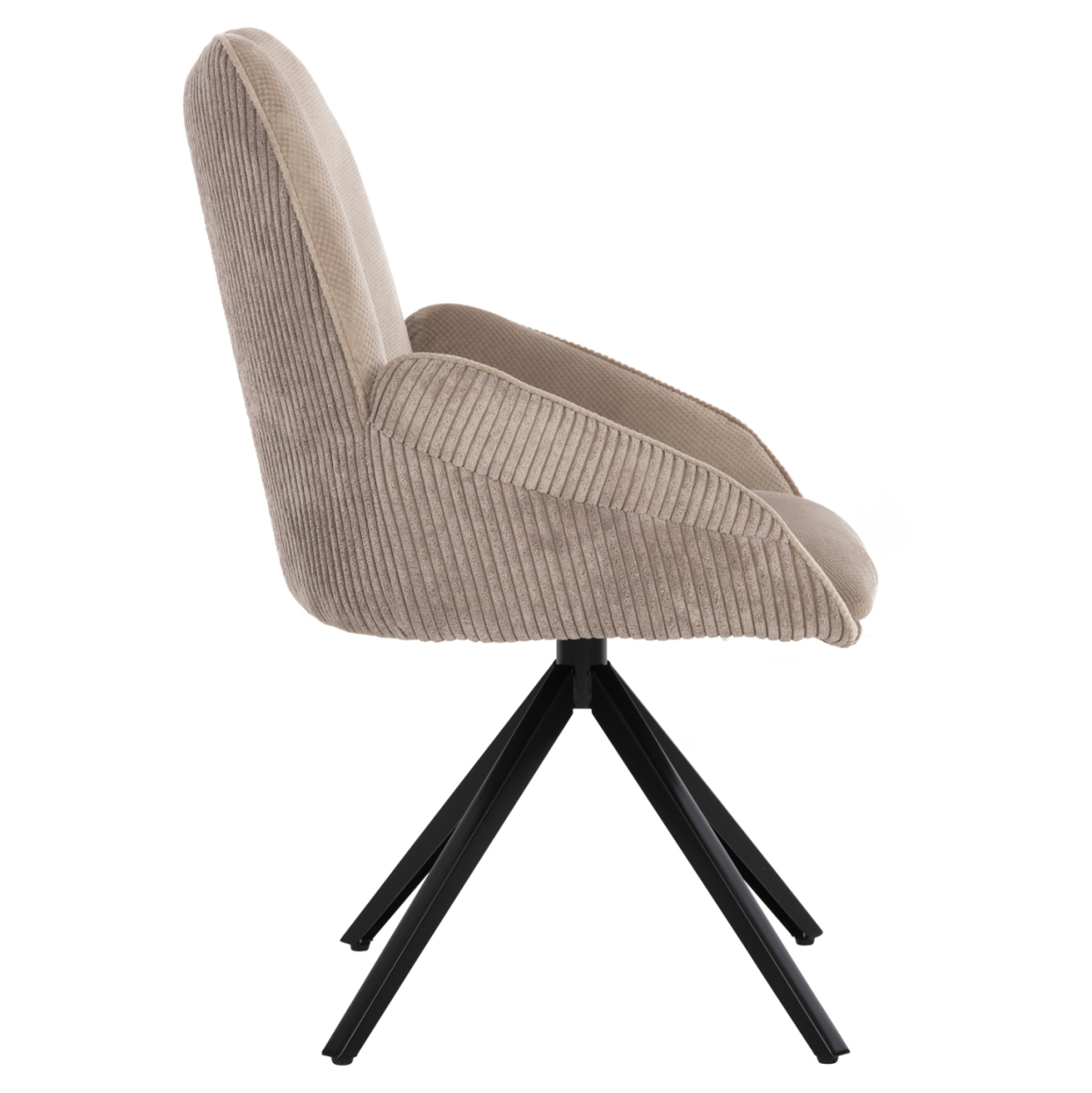 DINING ARMCHAIR SHAI HM9844.04 BEIGE FABRIC-BLACK METAL BASE 61x63x93Hcm. [4]