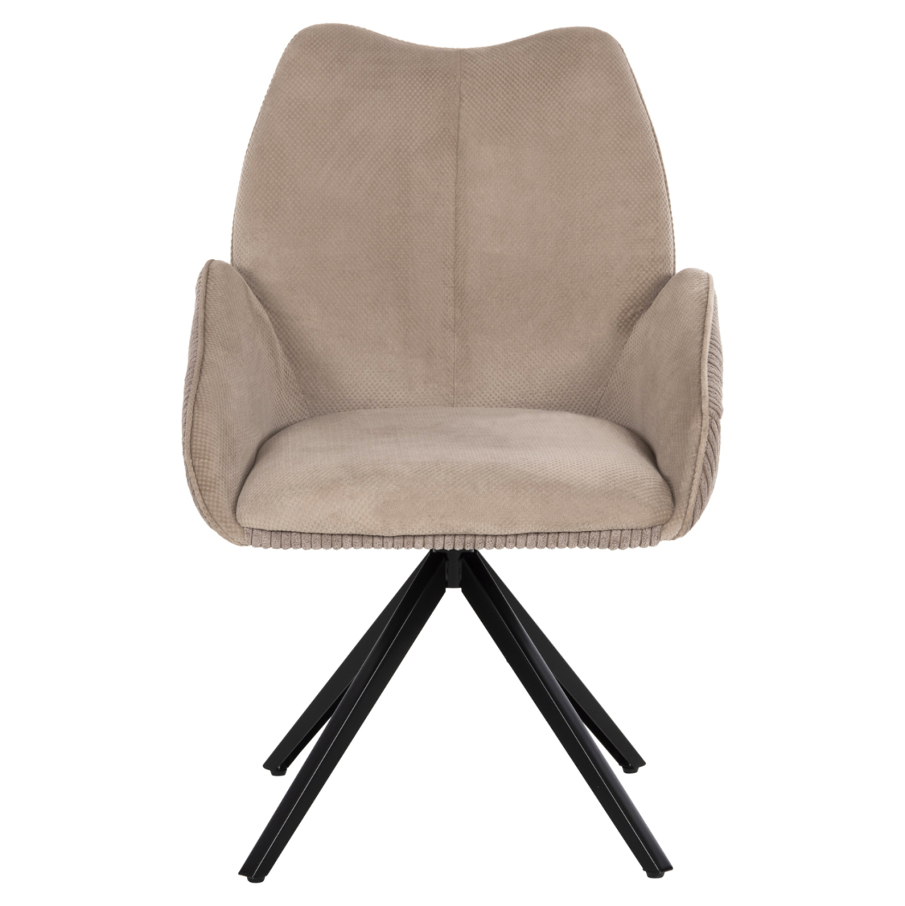 DINING ARMCHAIR SHAI HM9844.04 BEIGE FABRIC-BLACK METAL BASE 61x63x93Hcm. [3]