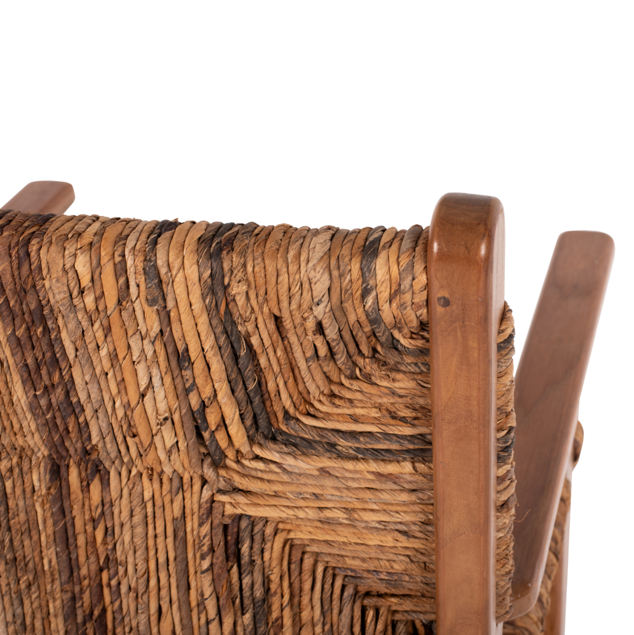 DINING ARMCHAIR TEAK WOOD and RUSH MATTING WALNUT-BEIGE HM9400.01 54x58x86,5 cm. [7]