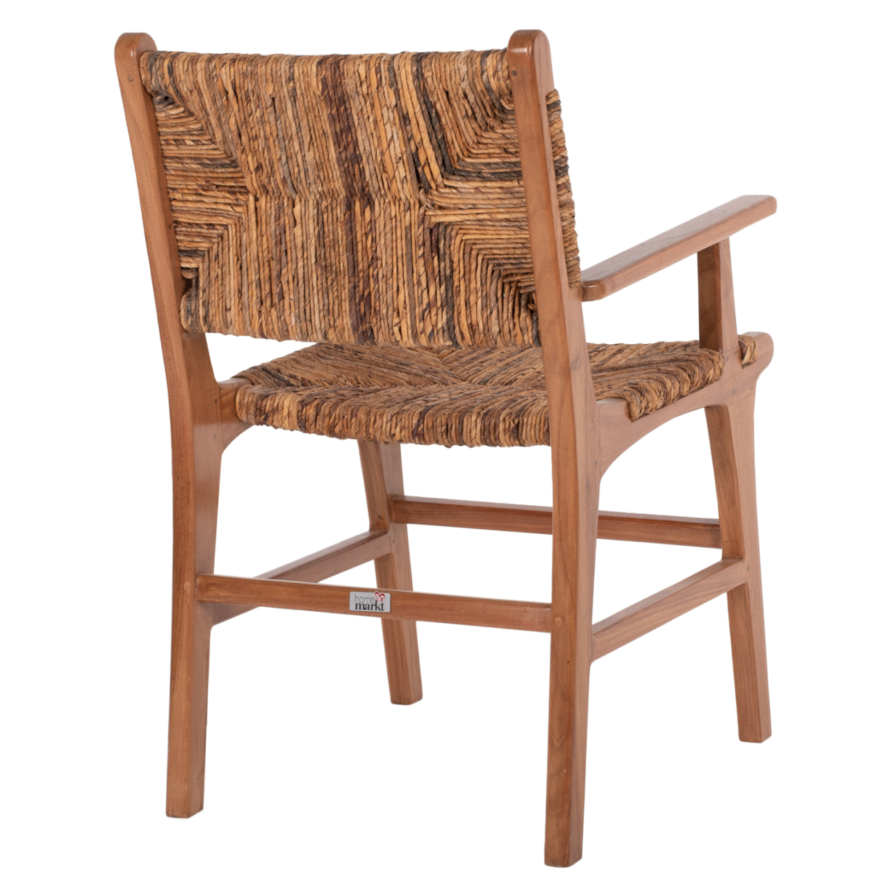 DINING ARMCHAIR TEAK WOOD and RUSH MATTING WALNUT-BEIGE HM9400.01 54x58x86,5 cm. [5]