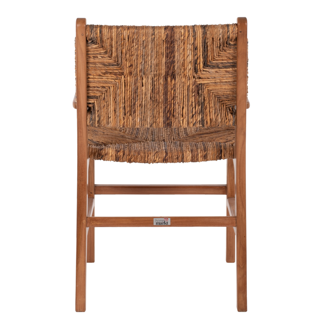 DINING ARMCHAIR TEAK WOOD and RUSH MATTING WALNUT-BEIGE HM9400.01 54x58x86,5 cm. [6]