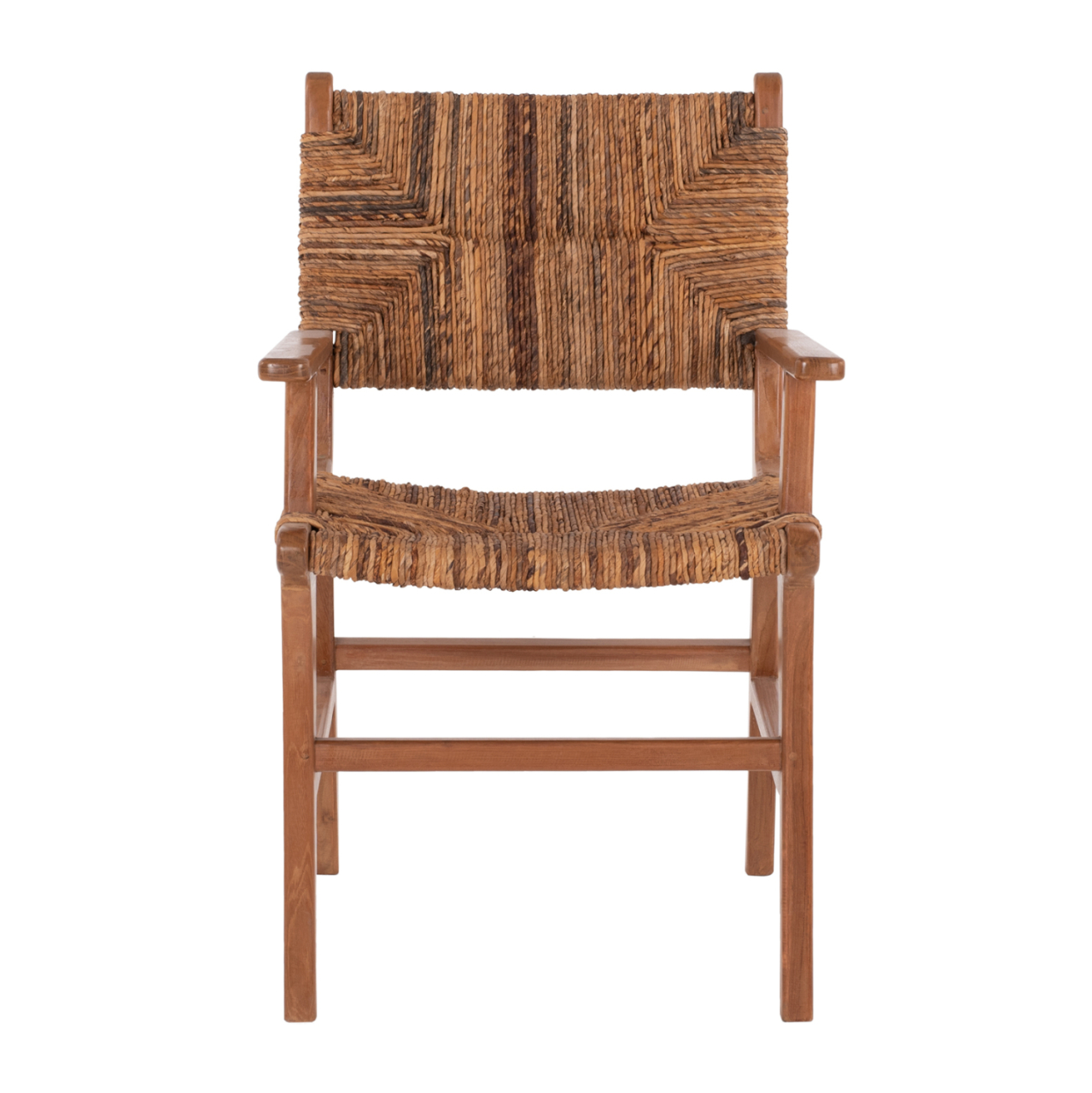 DINING ARMCHAIR TEAK WOOD and RUSH MATTING WALNUT-BEIGE HM9400.01 54x58x86,5 cm. [3]