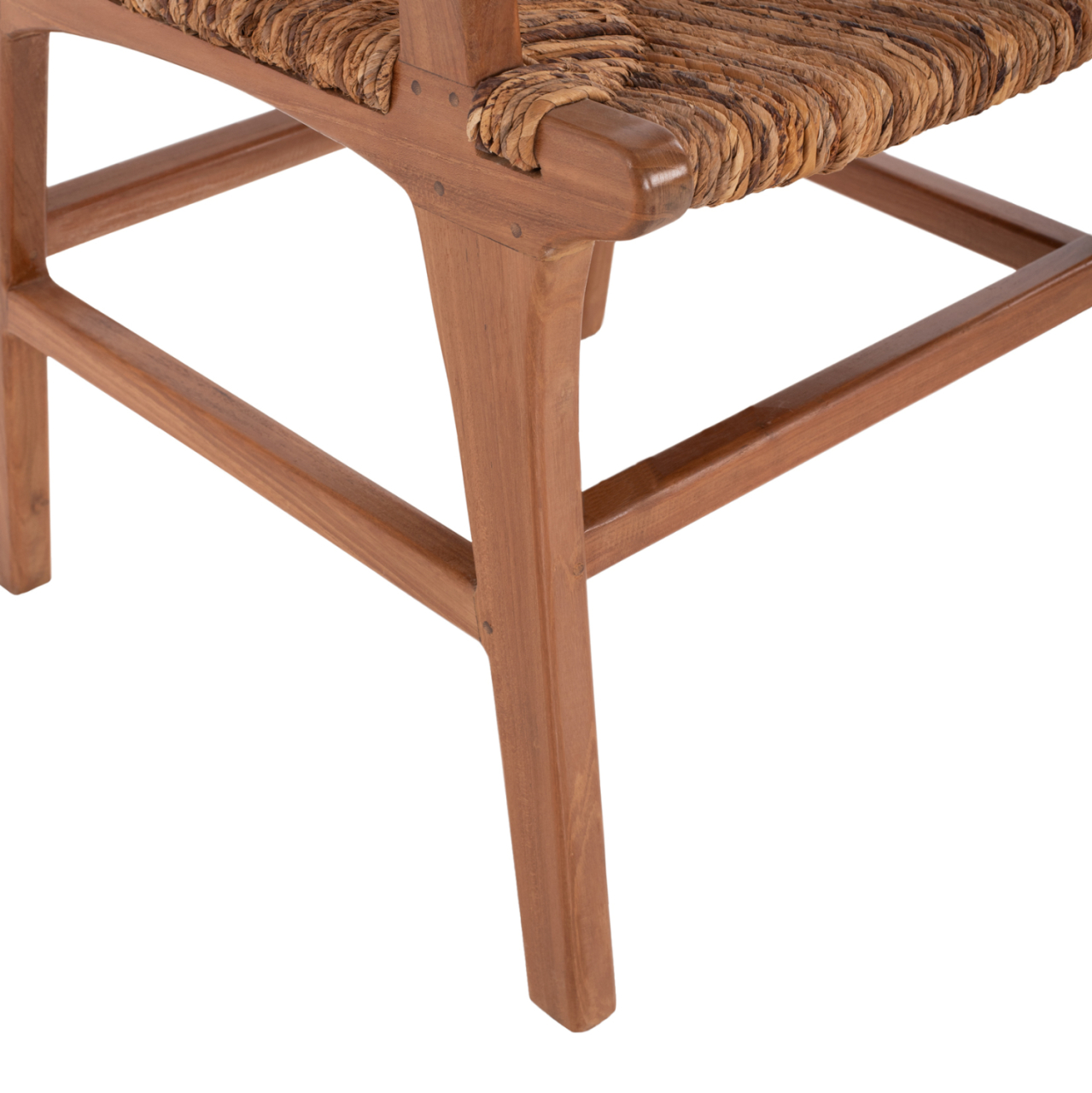 DINING ARMCHAIR TEAK WOOD and RUSH MATTING WALNUT-BEIGE HM9400.01 54x58x86,5 cm. [9]