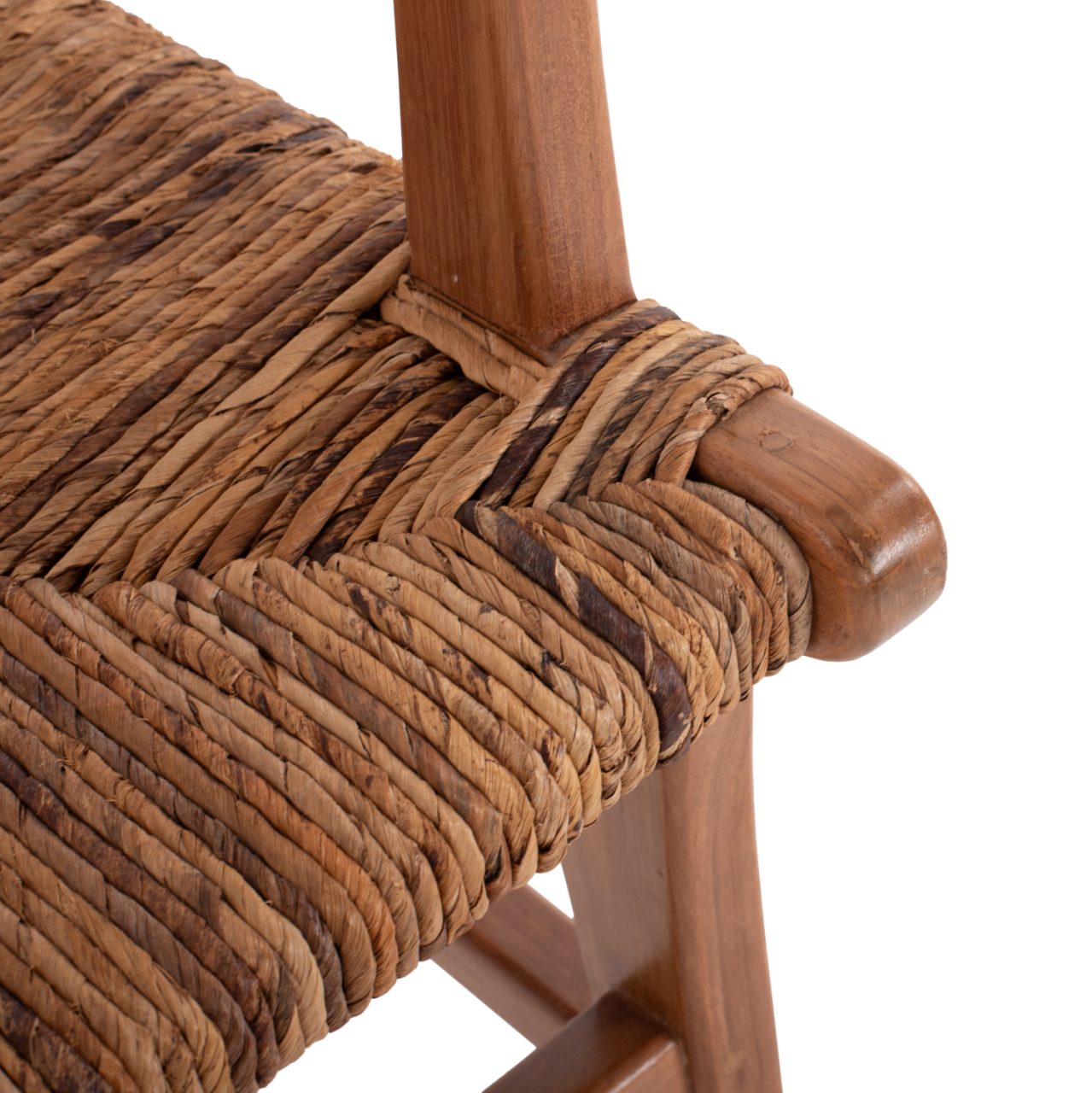 DINING ARMCHAIR TEAK WOOD and RUSH MATTING WALNUT-BEIGE HM9400.01 54x58x86,5 cm. [8]
