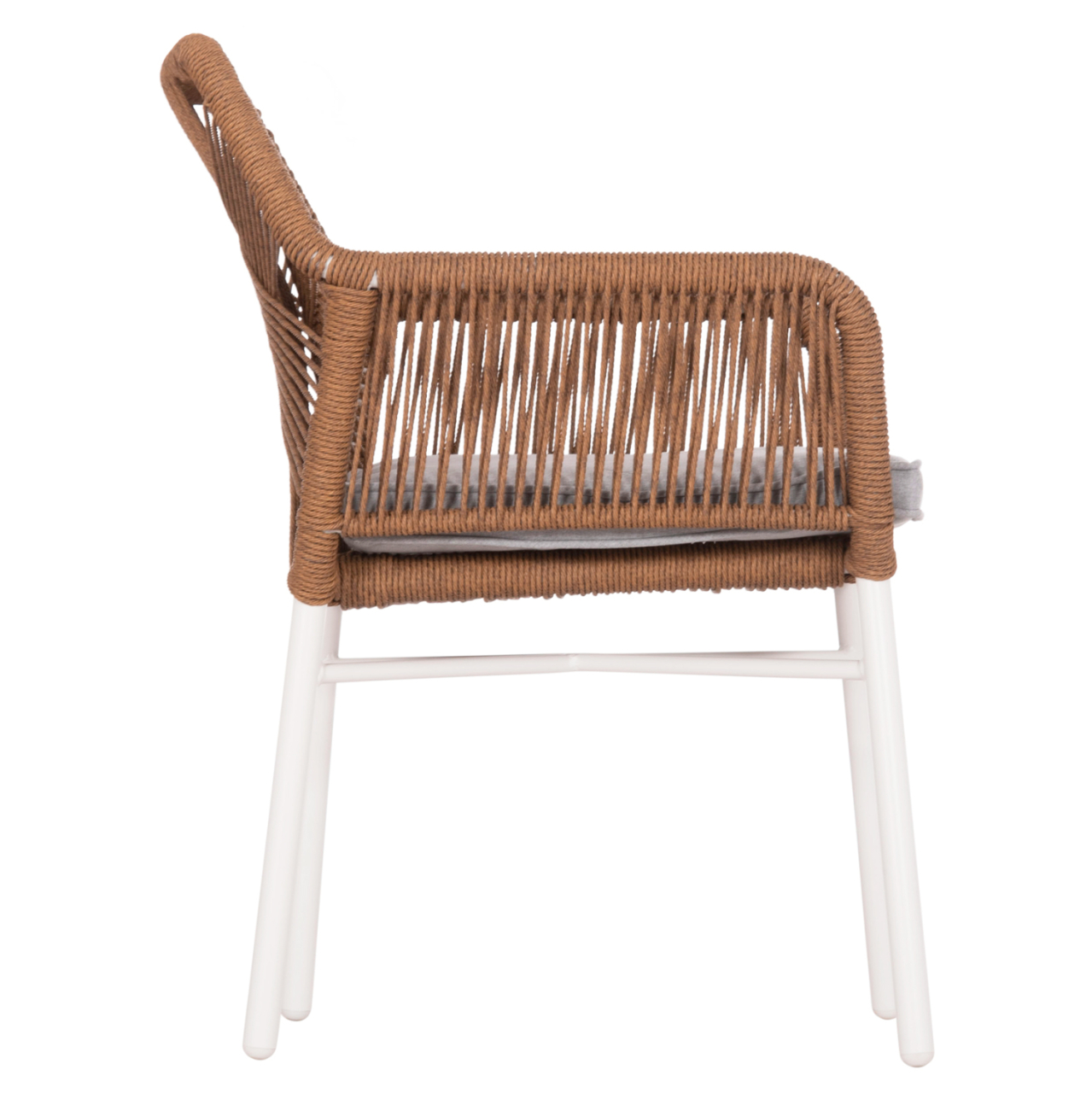 DINING ARMCHAIR TOPIN HM6048.11 ALUMINUM WHITE-P.E. RATTAN BEIGE 59x63x81Hcm [4]