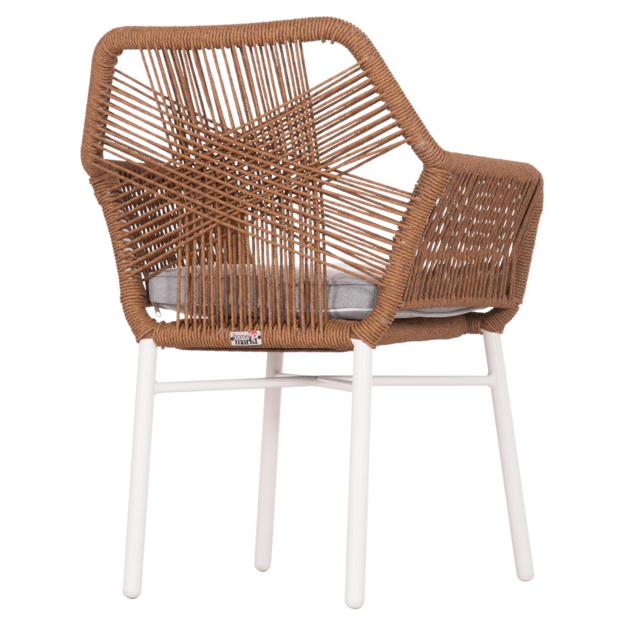DINING ARMCHAIR TOPIN HM6048.11 ALUMINUM WHITE-P.E. RATTAN BEIGE 59x63x81Hcm [5]