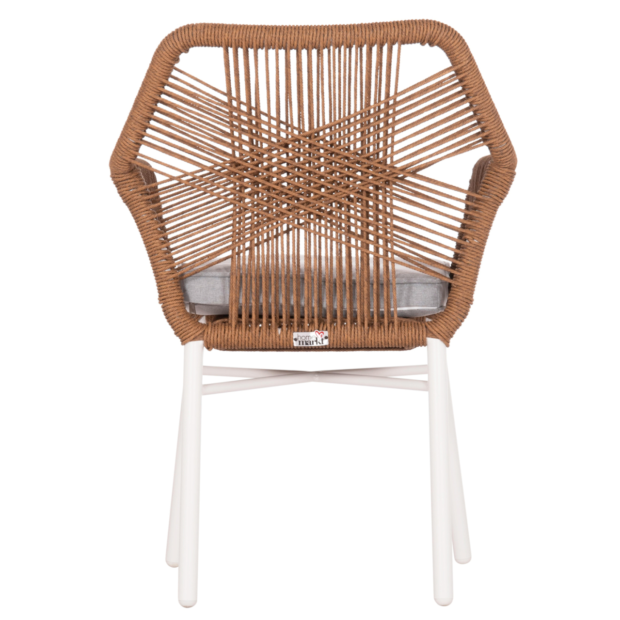 DINING ARMCHAIR TOPIN HM6048.11 ALUMINUM WHITE-P.E. RATTAN BEIGE 59x63x81Hcm [6]