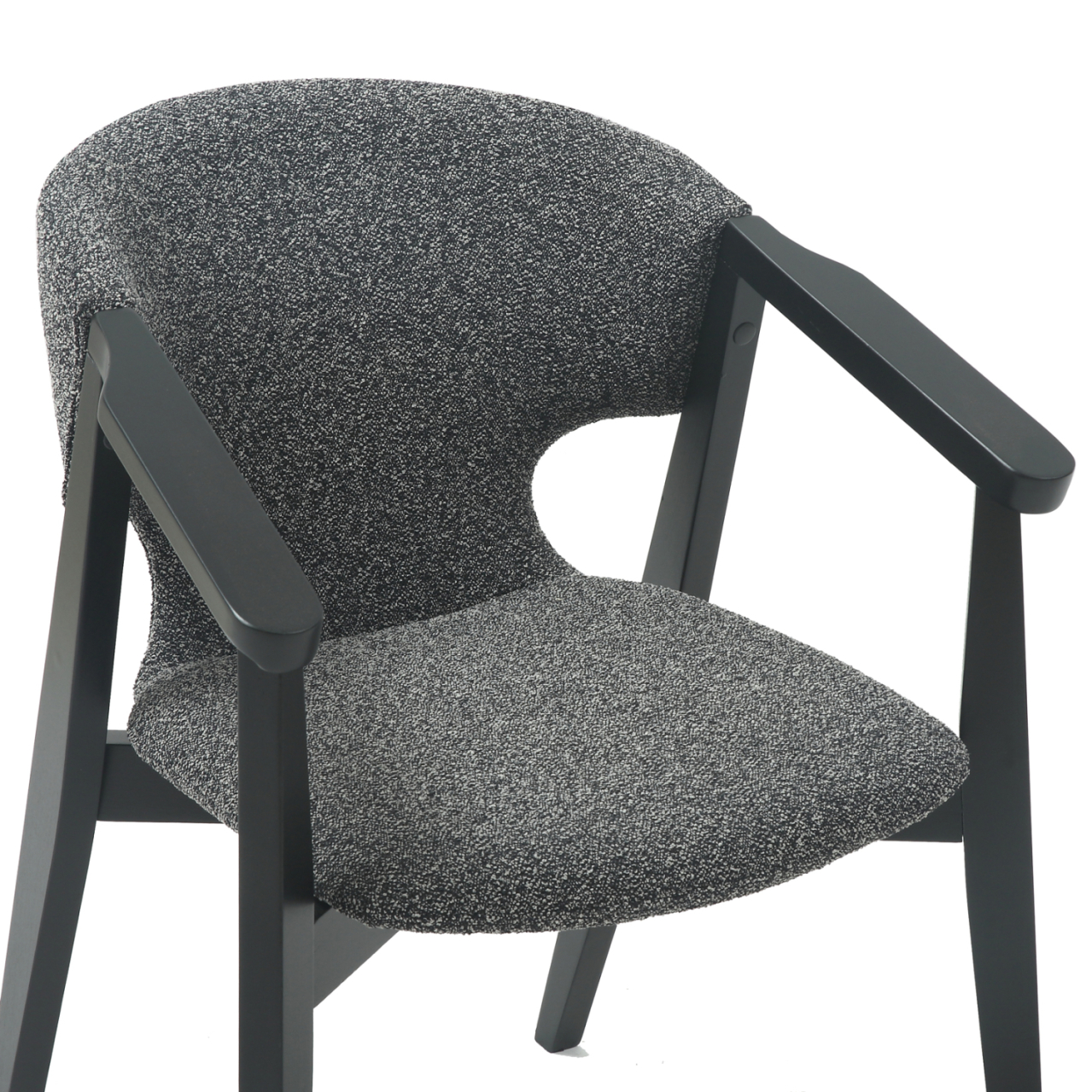 DINING ARMCHAIR YEGER HM9995.01 BEECH WOOD IN BLACK-DARK GREY FABRIC 59x58x78Hcm. [7]