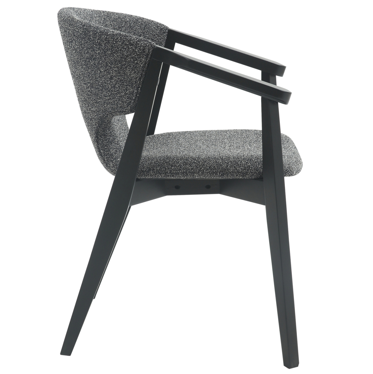 DINING ARMCHAIR YEGER HM9995.01 BEECH WOOD IN BLACK-DARK GREY FABRIC 59x58x78Hcm. [4]
