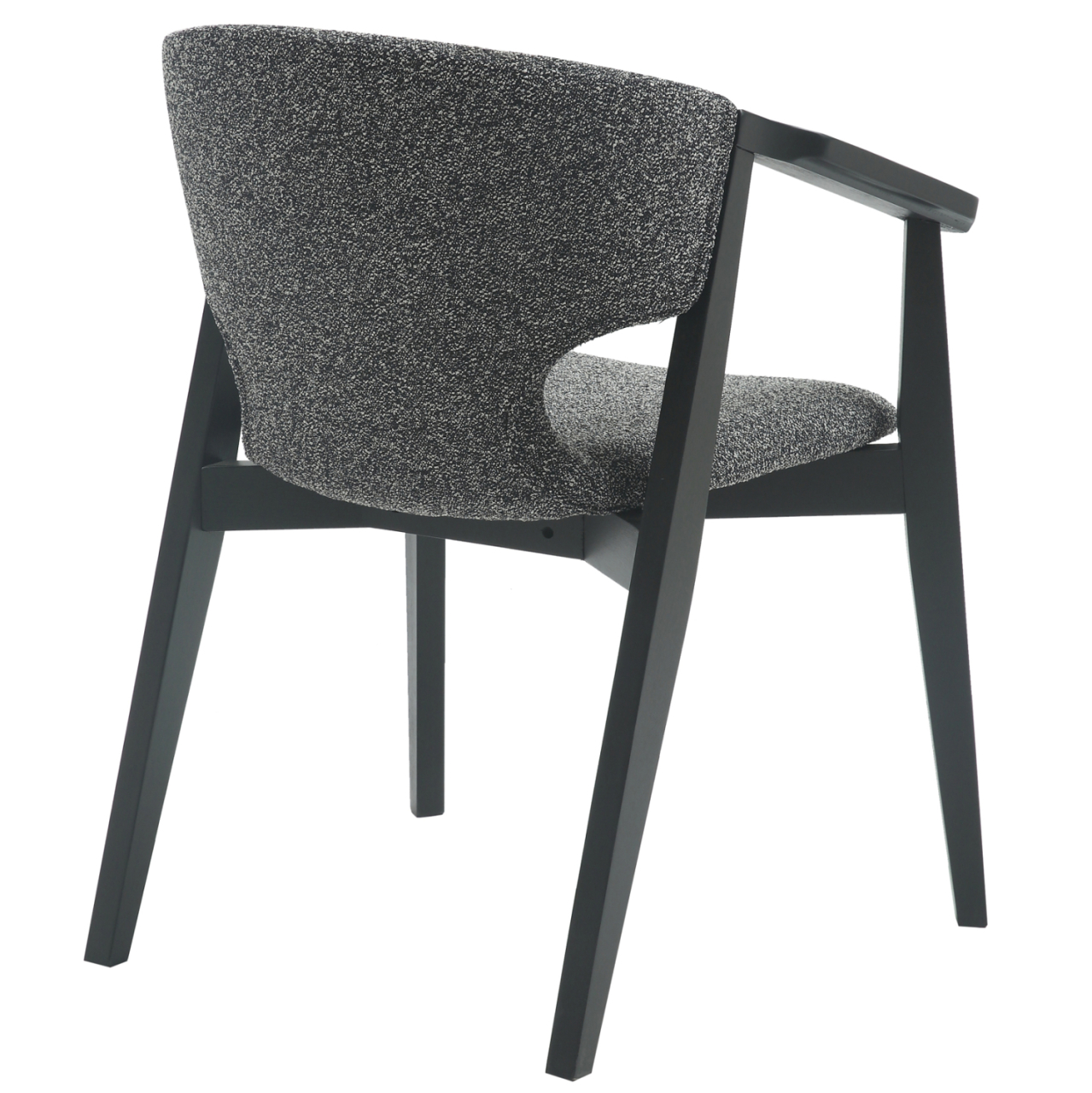 DINING ARMCHAIR YEGER HM9995.01 BEECH WOOD IN BLACK-DARK GREY FABRIC 59x58x78Hcm. [5]