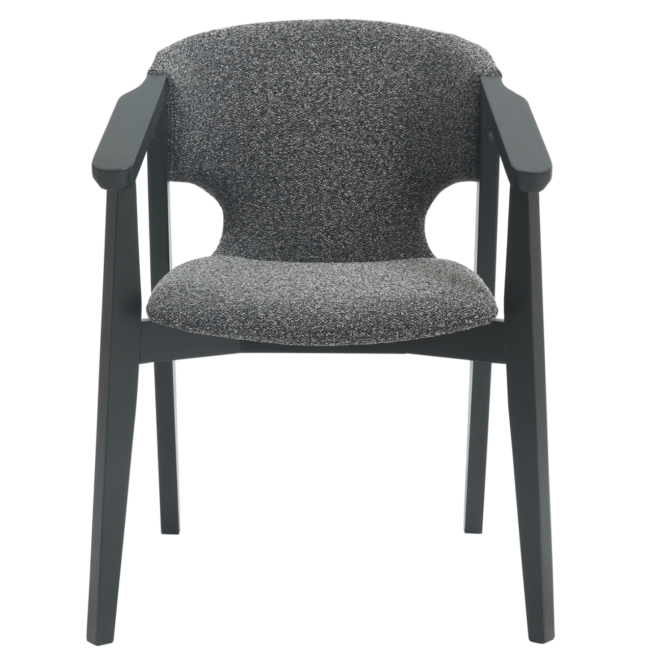 DINING ARMCHAIR YEGER HM9995.01 BEECH WOOD IN BLACK-DARK GREY FABRIC 59x58x78Hcm. [3]