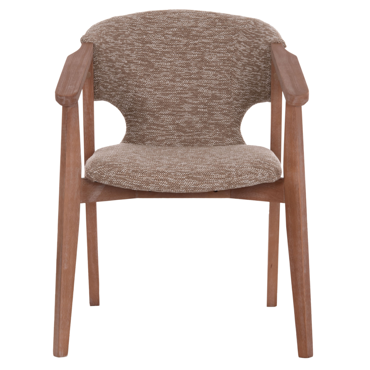 DINING ARMCHAIR YEGER HM9995.03 BEECH WOOD IN WHITEWASH-BROWN FABRIC 59x58x78Hcm. [3]