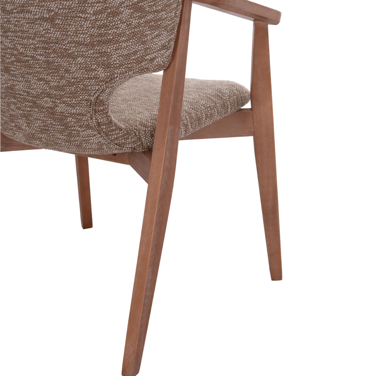 DINING ARMCHAIR YEGER HM9995.03 BEECH WOOD IN WHITEWASH-BROWN FABRIC 59x58x78Hcm. [10]