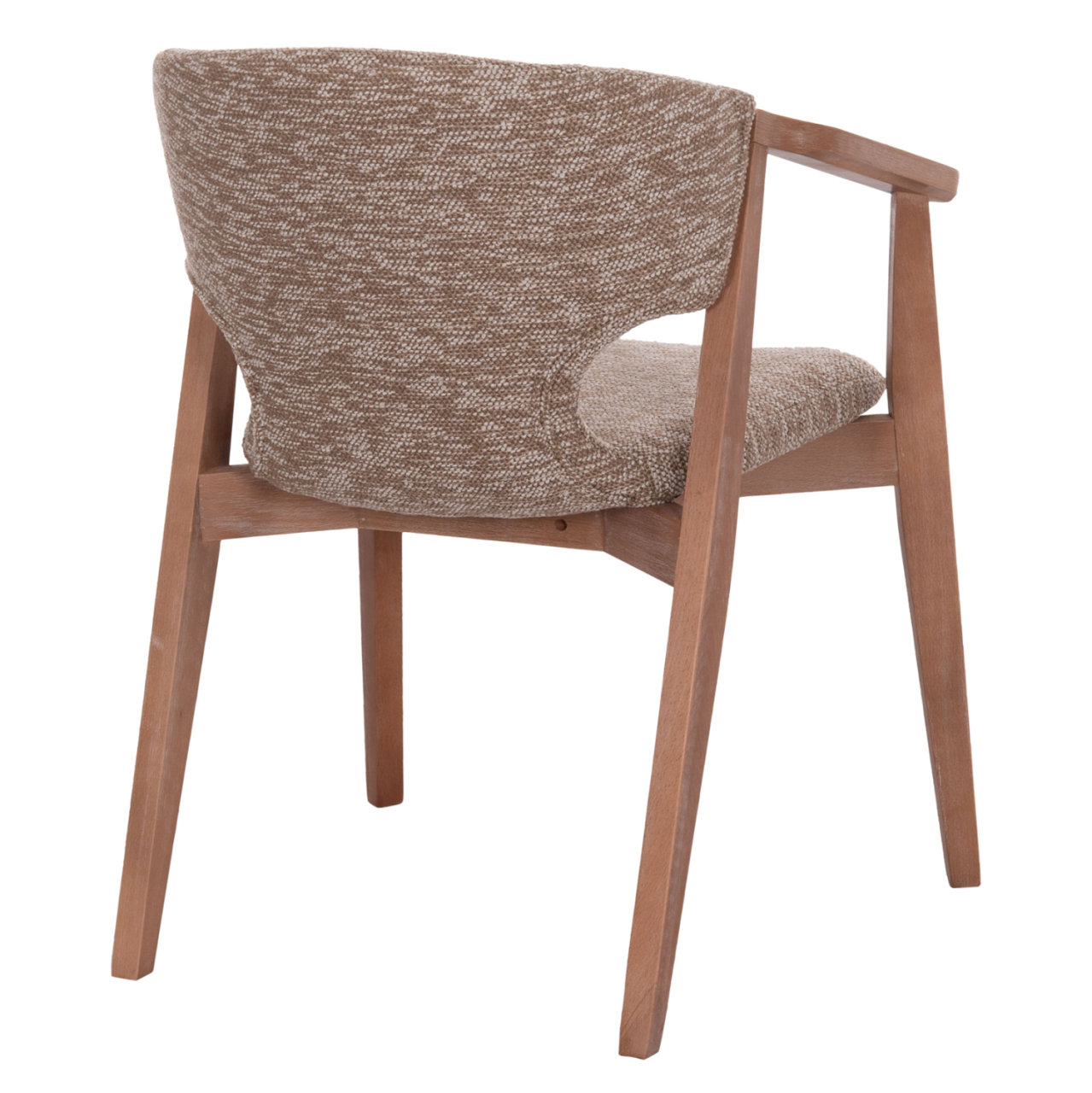 DINING ARMCHAIR YEGER HM9995.03 BEECH WOOD IN WHITEWASH-BROWN FABRIC 59x58x78Hcm. [5]