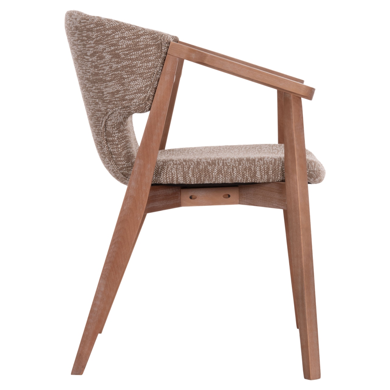 DINING ARMCHAIR YEGER HM9995.03 BEECH WOOD IN WHITEWASH-BROWN FABRIC 59x58x78Hcm. [4]