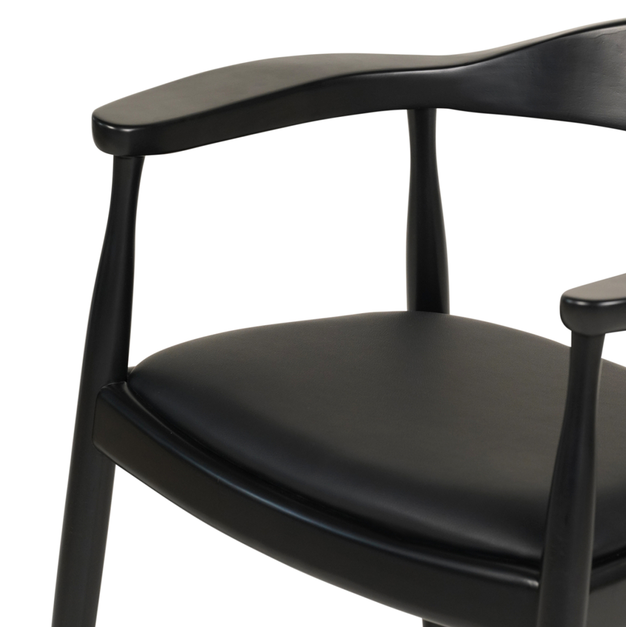 DINING CHAIR ADOR HM9948.02 RUBBERWOOD and PU-BLACK 62x54x76,5Hcm. [6]