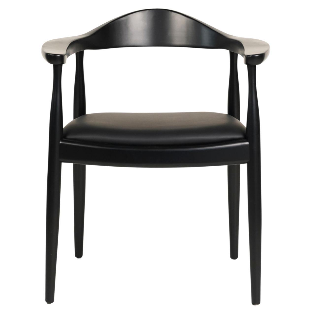 DINING CHAIR ADOR HM9948.02 RUBBERWOOD and PU-BLACK 62x54x76,5Hcm. [3]