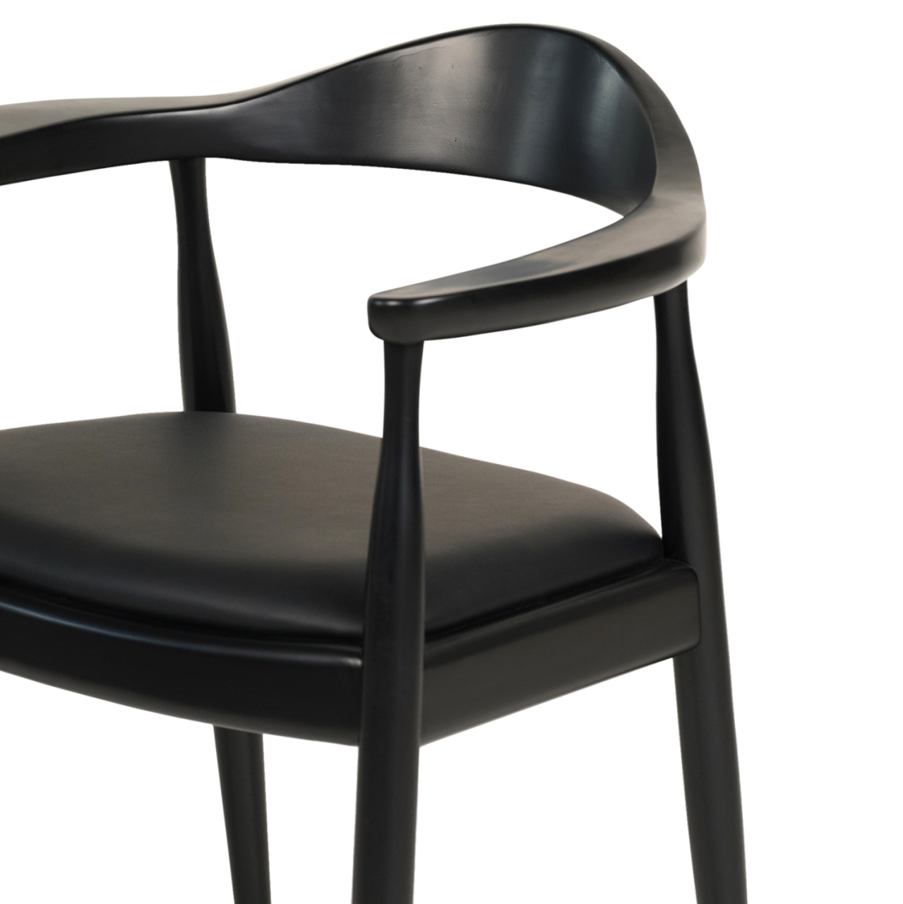 DINING CHAIR ADOR HM9948.02 RUBBERWOOD and PU-BLACK 62x54x76,5Hcm. [7]