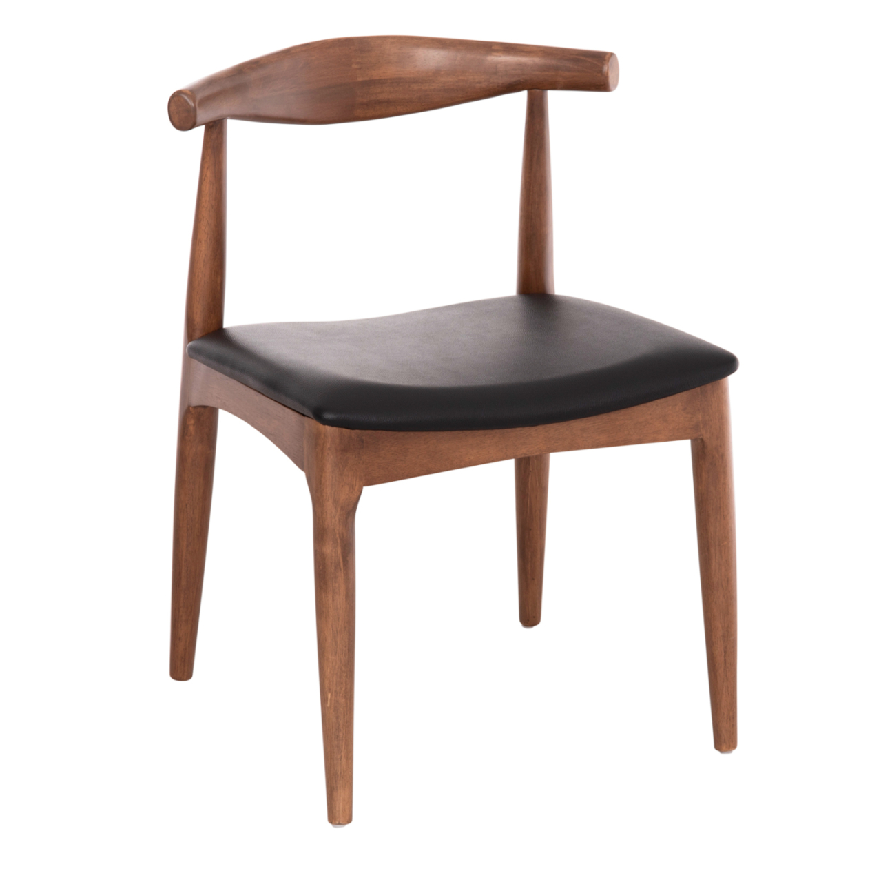 DINING CHAIR ALOR HM9947.03 RUBBERWOOD IN WALNUT COLOR-BLACK PU 55x51x75Hcm. [1]