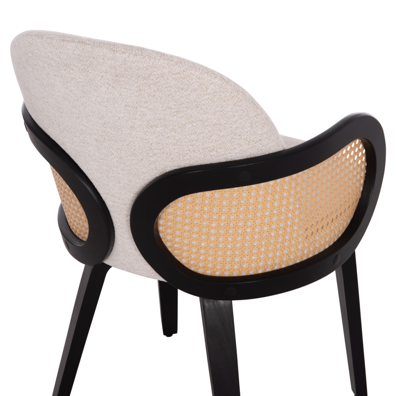DINING CHAIR BECKER HM18246.02 PLYWOOD IN BLACK--ECRU FABRIC 54x62x79Hcm. [10]