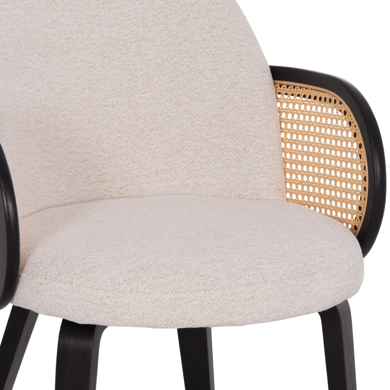 DINING CHAIR BECKER HM18246.02 PLYWOOD IN BLACK--ECRU FABRIC 54x62x79Hcm. [8]